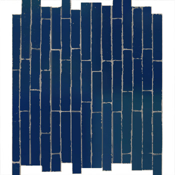 Mosaic House Moroccan tile Linear 15 Cobalt Blue  solid zellige, mosaic, zellij, field, pattern, glaze, simple 